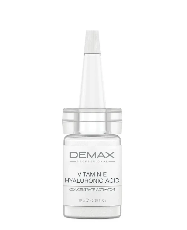 Demax - Vitamin E + hyaluronic acid (powder) for sensitive and delicate skin of the eye contour Vitamin Е + Hyaluronic Acid (powder) 10ml