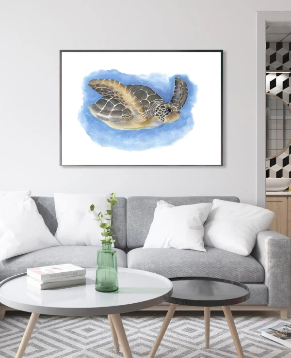 DigitalArtNadi Черепаха - акварельный постер, цифровой товар для скачивания JPG | 2-Turtle