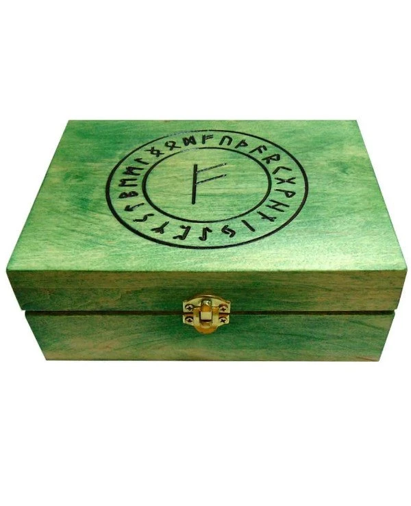 Шкатулка зелёная Феху (16×12 см) Green Box Fehu Зеленый
