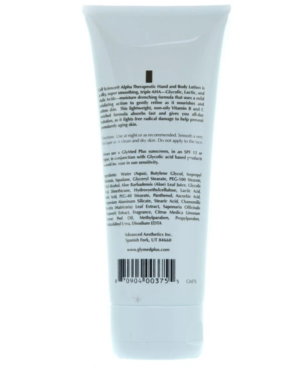 GlyMed Plus - Лосьон для рук и тела двойного действия Alpha Therapeutic Hand and Body Lotion 177 мл back