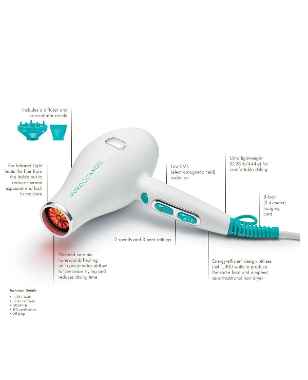 MoroccanOil Смарт-фен для домашнего использования | Smart Styling Infrared Hair Dryer фото, цена, купить