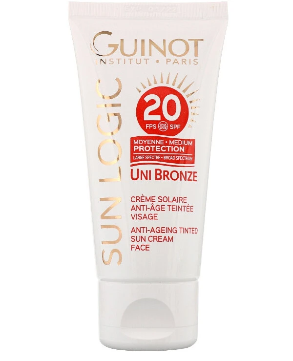 Guinot - Антивозрастной тонизирующий крем от солнца для лица Spf20 Uni Bronze Anti-Ageing Tinted Sun Cream Face 50 мл