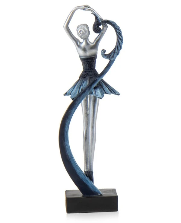 Statuettes - Статуэтка Лебединое озеро  Серо-синий back