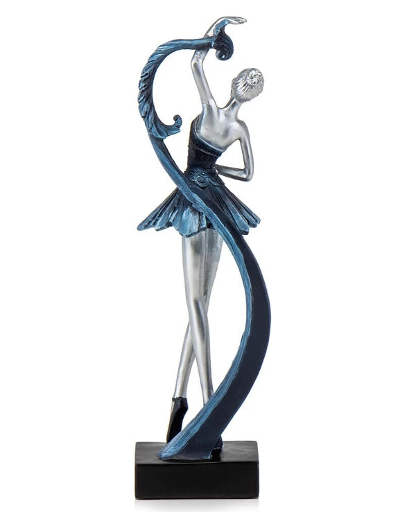 Statuettes - Статуэтка Грация балерины (33см)  Серо-синий back