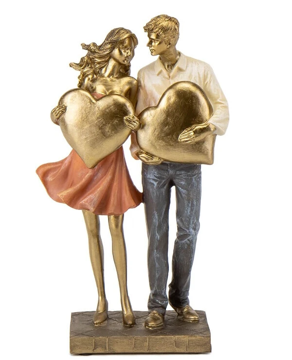 Statuettes - Статуэтка Сердца влюбленных (25.5 см)  Золото