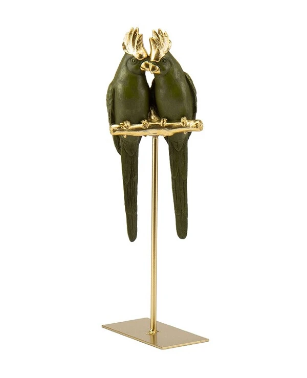 Statuettes - Статуэтка Влюбленные попугаи (31 см)  Золото