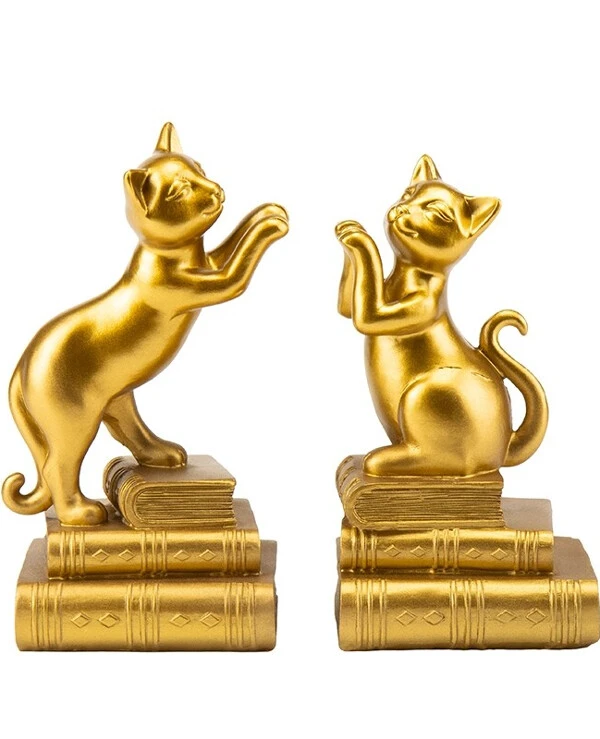 Statuettes - Подставка для книг Коты ученые (19 см)  Золото