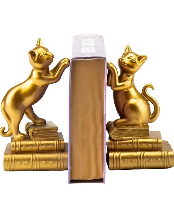 Statuettes - Подставка для книг Коты ученые (19 см)  Золото back