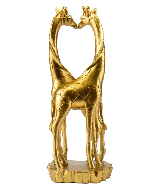 Statuettes - Статуэтка Влюбленные жирафы (31 см)  Золото