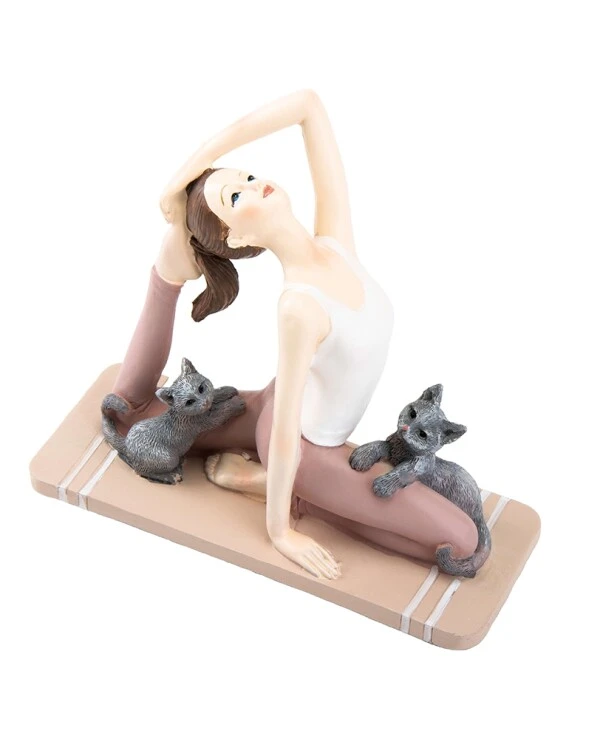 Statuettes Статуэтка Хатха-йога с котами (14 см) | Статуэтка Хатха-йога с котами (14 см)_3