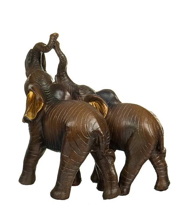 Statuettes - Фигурка Парочка слонов (19 см)  Коричневый back