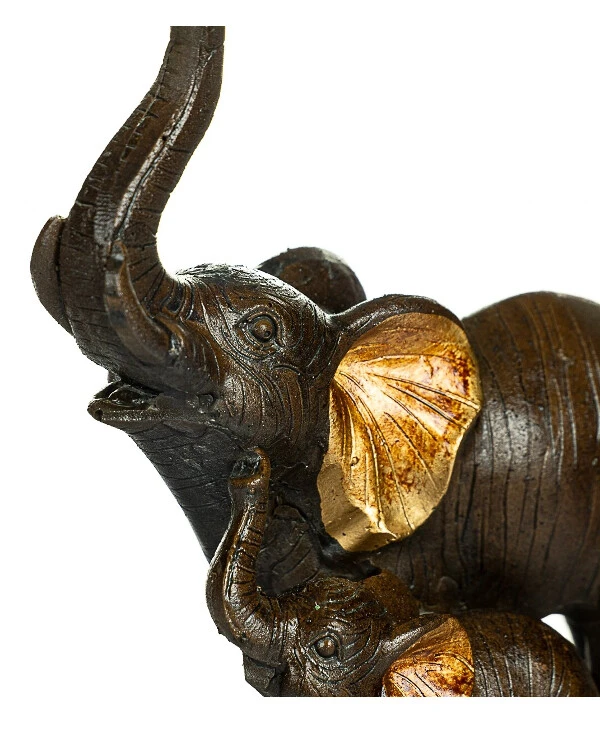 Statuettes - Фигурка Мама и слонёнок (12 см)  Коричневый back
