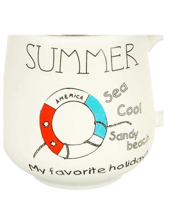 Home decor Ceramic mug with the inscription Forward to the sea, 490 ml | Ceramic mug with the inscription Forward to the sea3