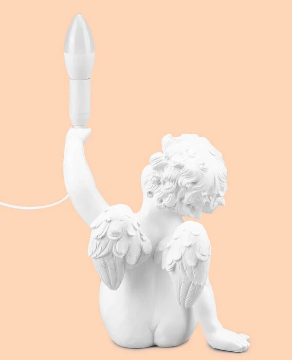 Statuettes - Статуетка лампа Белый ангел (34 см)  Белый back
