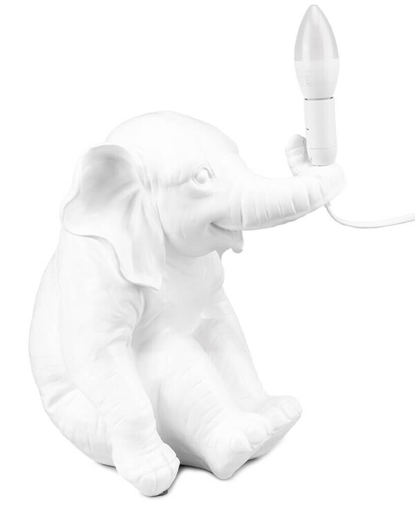 Statuettes - Lamp White Elephant (33.5 cm)  White