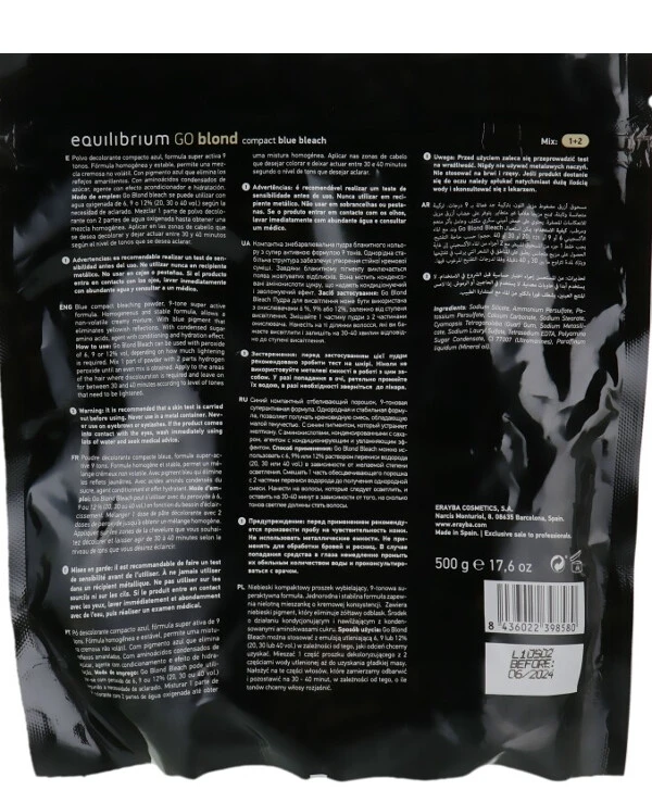 Erayba - Осветляющая пудра Equilibrium Bleaching System Go Blond 500 г back
