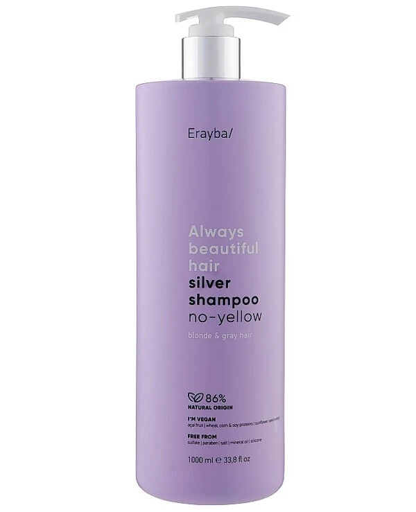 Erayba - Anti-yellow shampoo for gray and bleached hair Silver No-Yellow Shampoo 1000ml