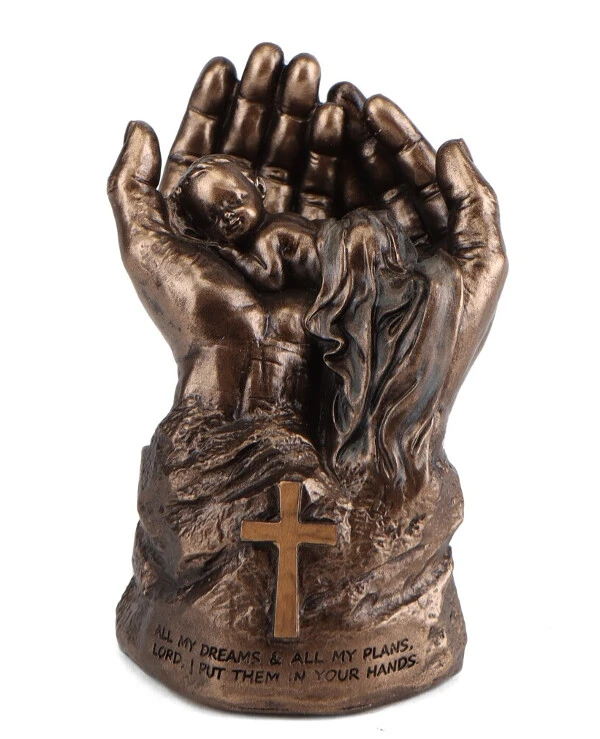Veronese - Figurine Baby in the hands of the Lord (6.5 cm) 77847AP  Bronze