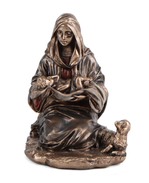 Veronese - Figurine Mary with baby Jesus (6 cm) 77848AP  Bronze