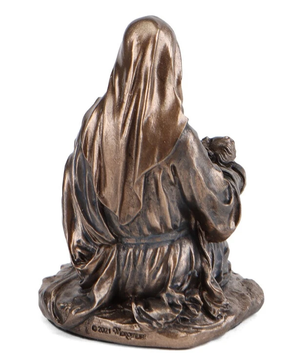 Veronese - Figurine Mary with baby Jesus (6 cm) 77848AP  Bronze back