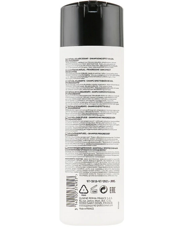 Eugene Perma - Shampoo The effect of sun-bleached hair Solaris Sun Effect Shampoo 250ml back