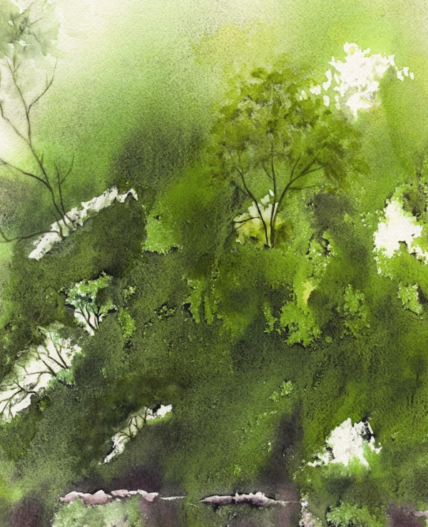 DigitalArtNadi Forest Watercolor Printable Wall Art, Landscape Extra Large Print, Tree Print Green Forest Poster home decor, Abstract Botanical Prints | 11-Green_Forest_id106