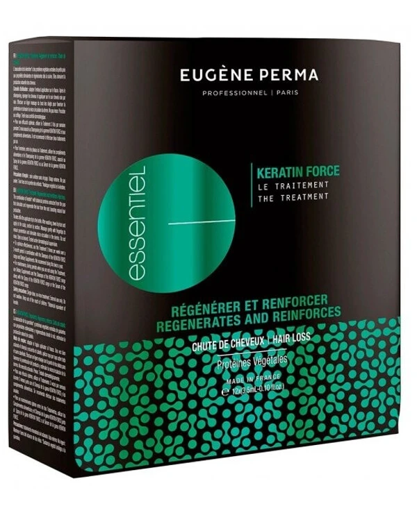 Eugene Perma - Интенсивная программа против выпадения волос Essentiel Keratin Force treatment 3 мл х 12 шт