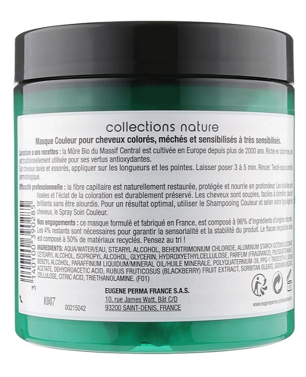 Eugene Perma - Восстанавливающая маска для окрашенных волос Collections Nature Couleur Masque 500 мл back