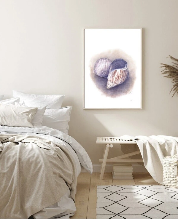 DigitalArtNadi Морские ракушки | Sea Shell Print, Watercolor Wall Art, Beach Decor, Nursery Coastal Home