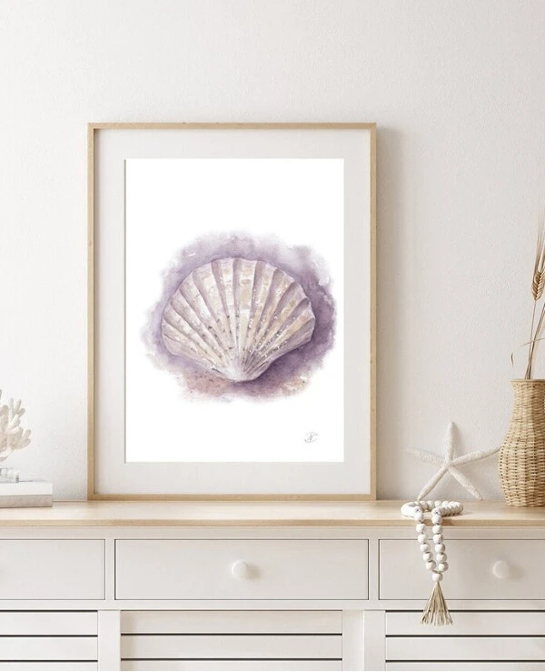 DigitalArtNadi Sea Shell Print, Watercolor Wall Art, Beach Nursery Decor, Coastal Home, Printable Wall Art from Original Watercolor Painting, Seashell Art | Sea Shell Print, Watercolor Wall Art, Nursery Beach Decor, Coastal Home, Seashell Art