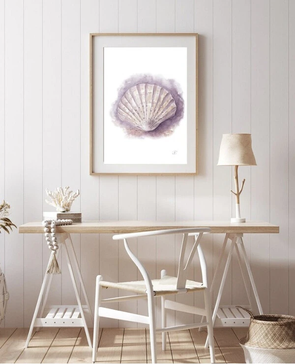 DigitalArtNadi Set of 2 Watercolor Seashell Art Prints, SeaShell Painting, Nautical Ocean Wall Decor, Boho Seashell Drawings, Marine Sea Abstract Poster | Set of 2 Watercolor Seashell Art Prints, SeaShell Painting, Nautical Ocean Wall Decor, Boho Seashell Drawings