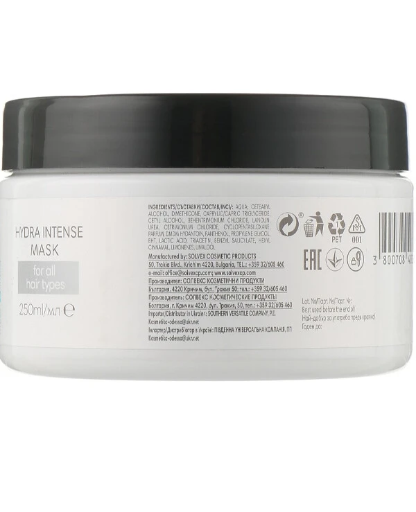 Elea Artisto - Інтенсивно зволожуюча маска для сухого волосся Hydra Intense Mask 250 мл back