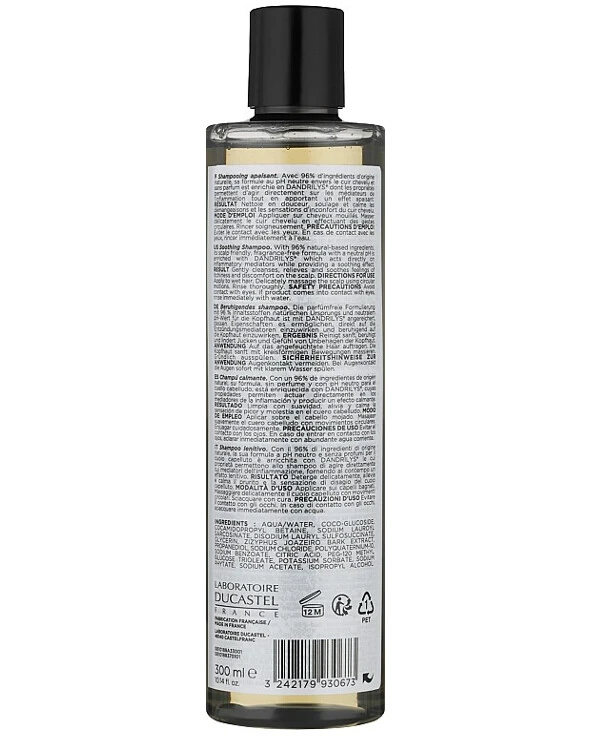 Subtil - A soothing hair shampoo Subtil Scientist Apaisante Shampoo 300ml back