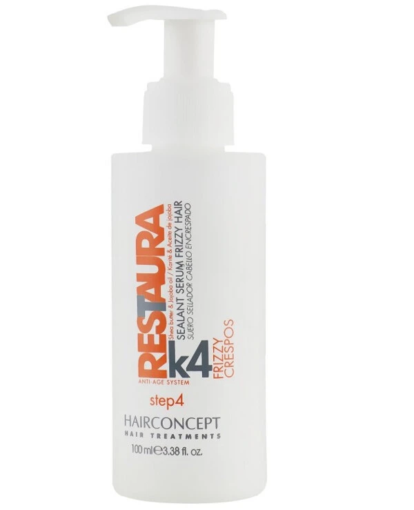 HairConcept - Шелковая закрепляющая сыворотка для толстых волос шаг 4 Restaura K Serum Frizzy Crespos Step 4 100 мл