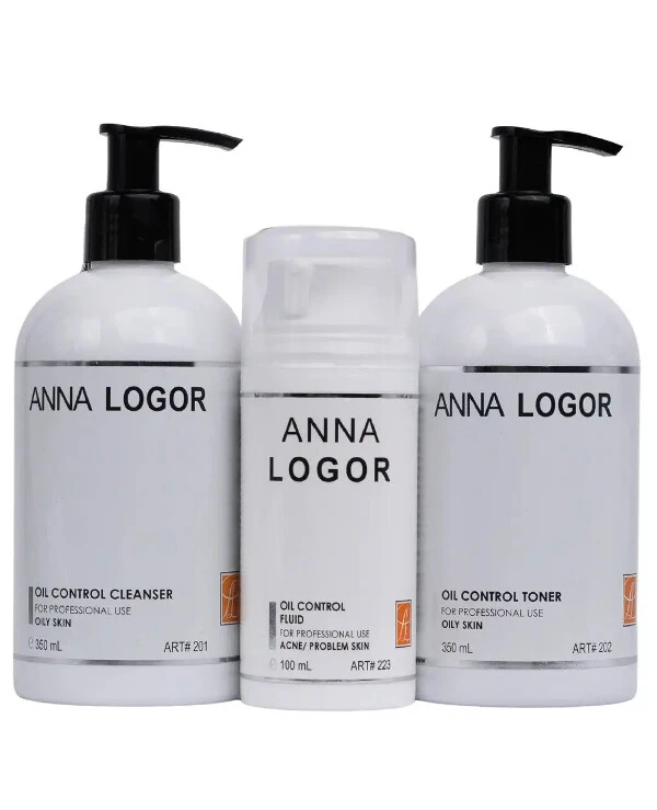 Anna Logor - Набор косметики по уходу для увлажнения жирной кожи лица Oil Control + Fluid Kit 