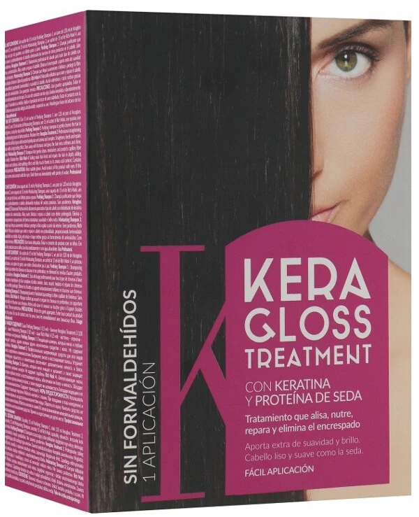 Glossco Professional - Набор для выпрямления волос с кератином Keragloss Treatment (treat/120ml + sh/15ml + sh/15ml + mask/15ml) 15 мл х 3 шт