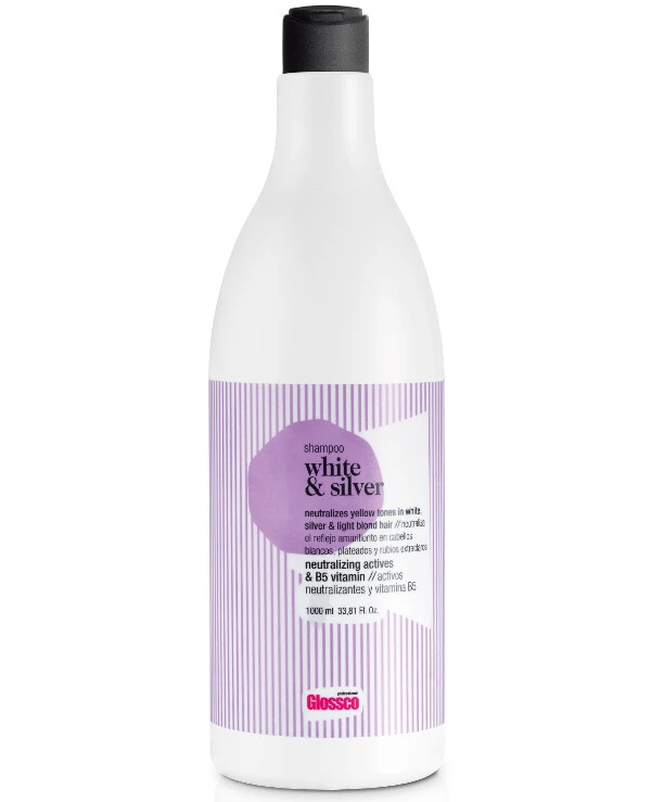 Glossco Professional - Шампунь для светлых и седых волос анти-желтый эффект White & Silver Shampoo 1000 мл