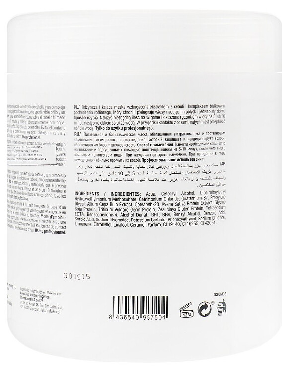 Glossco Professional - Onion hair mask Grandma's Remedies Onion Mask 1000ml back