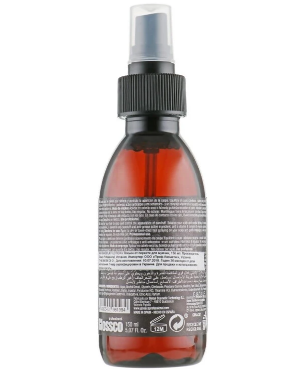 Glossco Professional - Anti-dandruff lotion for men Man Therapy Anti-Dandruff Lotion 150ml back