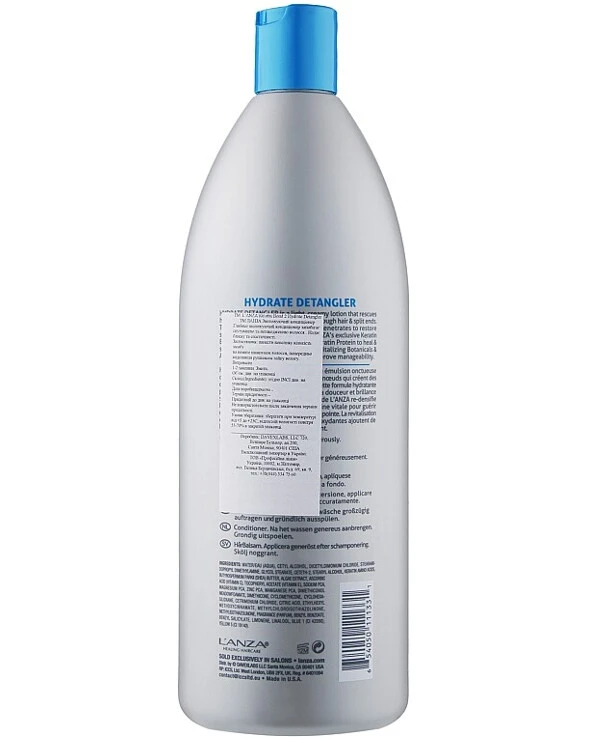 L'anza Lanza - Увлажняющий кондиционер для волос Keratin Bond 2 Hydrate Detangler 1000 мл back