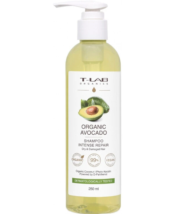 T-Lab Professional - Интенсивный восстанавливающий шампунь Organic Avocado Intense Repair Shampoo 250 мл