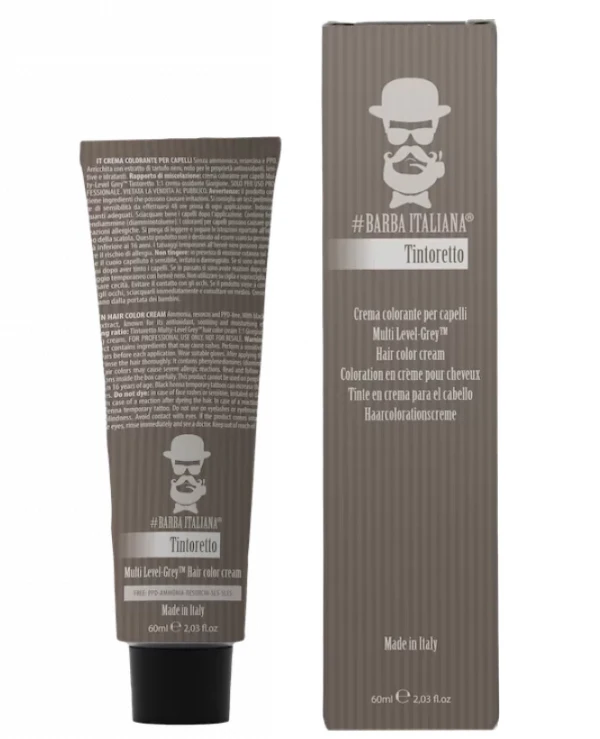 Barba Italiana Крем-краска для волос для мужчин | TINTORETTO Multi Level Grey Крем-фарба nr