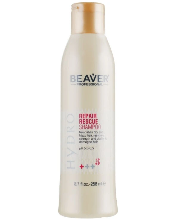 Beaver professional - Шампунь для интенсивного восстановления поврежденных волос Hydro Repair Rescue Shampoo 258 мл