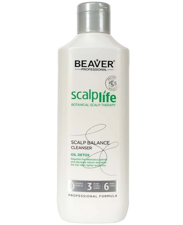 Beaver professional - Детокс шампунь для жирной кожи головы и волос Scalplife Botanical Scalp Therapy Scalp Balance Cleanser 300 мл