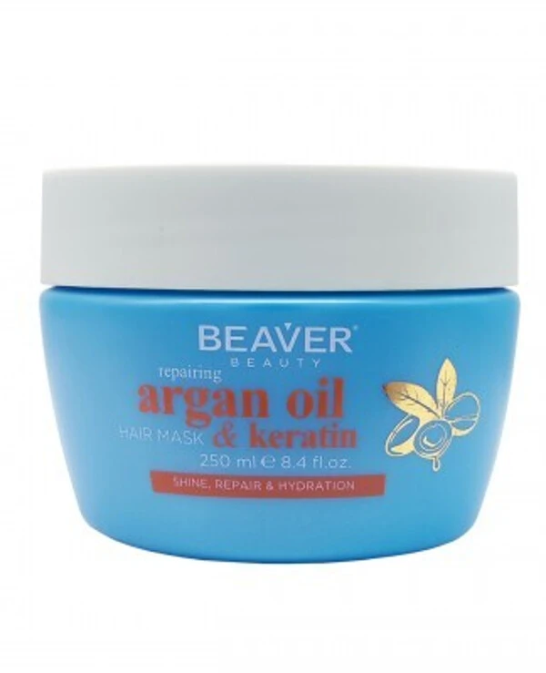 Beaver professional - Восстанавливающая маска для волос с Аргановым маслом и кератином Repairing Argan Oil Hair Mask & Keratin 250 мл