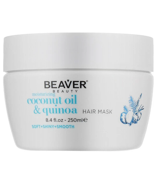 Beaver professional - Увлажняющая маска для сухих волос с кокосовым маслом Coconut Oil & Quinoa Mask 250 мл