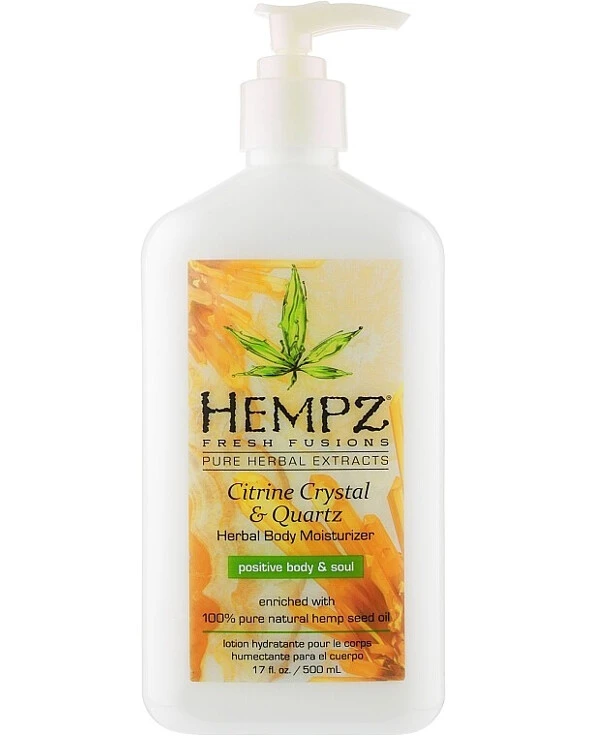 Hempz - Молочко увлажняющее для тела с мерцающим эффектом Желтый Кварц Citrine Crystal & Quartz Herbal Body Moisturizer 500 мл