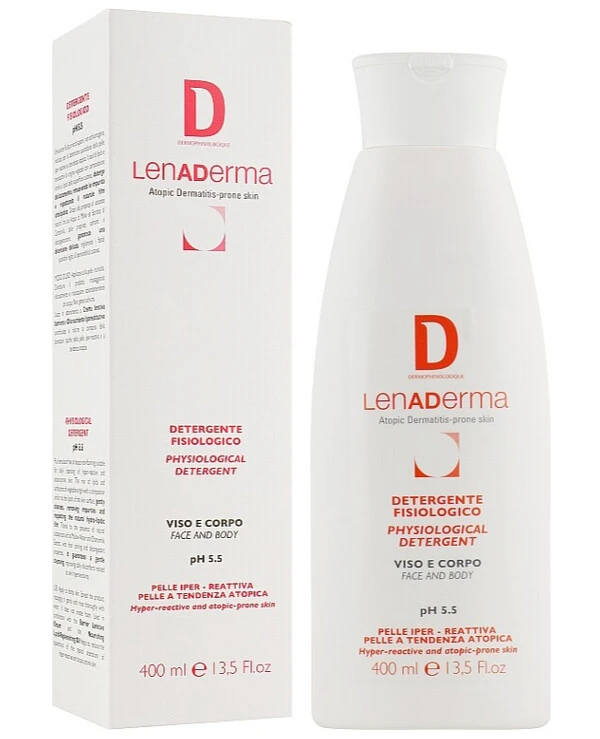 Dermophisiologique - Physiological cleanser for atopic skin for face and body Lenaderma Physiological Detergent 400ml