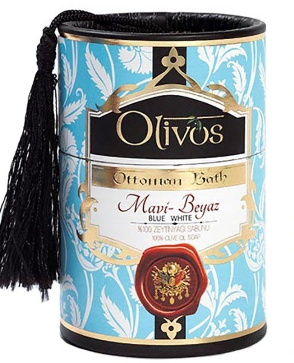 Olivos - Set of natural olive soap "Blue and White" Blue-White 2x100 g