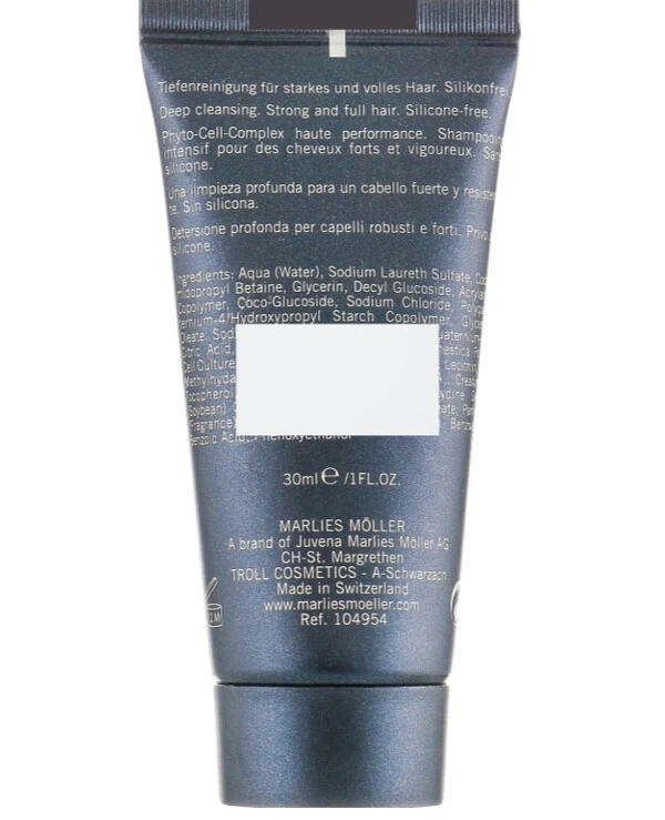 Marlies Moller - Укрепляющий шампунь Men Unlimited Strengthening Shampoo 30 мл back